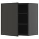 METOD Wall cabinet with shelves, black-grey/Nickebo matt anthracite, 60x60 cm