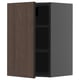 METOD Wall cabinet with shelves, black-grey/Sinarp brown, 40x60 cm