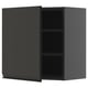 METOD Wall cabinet with shelves, black-grey/Upplöv matt anthracite, 60x60 cm