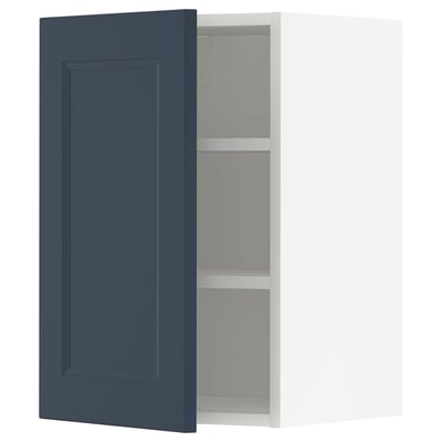 METOD Wall cabinet with shelves, white Axstad/matt blue, 40x60 cm