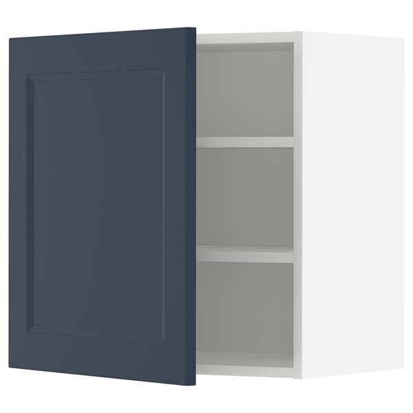 METOD Wall cabinet with shelves, white Axstad/matt blue, 60x60 cm