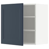 METOD Wall cabinet with shelves, white Axstad/matt blue, 60x60 cm