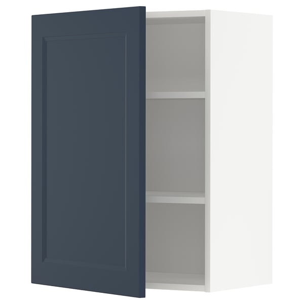 METOD Wall cabinet with shelves, white Axstad/matt blue, 60x80 cm