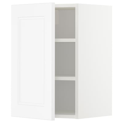 METOD Wall cabinet with shelves, white/Axstad matt white, 40x60 cm