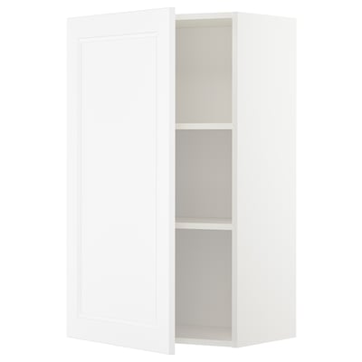 METOD Wall cabinet with shelves, white/Axstad matt white, 60x100 cm