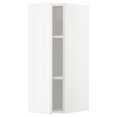 METOD Wall cabinet with shelves, white/Axstad matt white, 30x80 cm