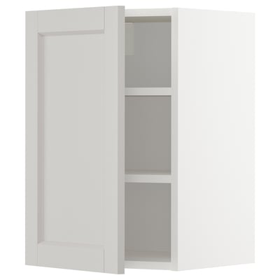 METOD Wall cabinet with shelves, white/Lerhyttan light grey, 40x60 cm