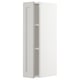 METOD Wall cabinet with shelves, white/Lerhyttan light grey, 20x80 cm