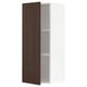 METOD Wall cabinet with shelves, white/Sinarp brown, 40x100 cm