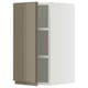 METOD Wall cabinet with shelves, white/Voxtorp high-gloss dark grey-brown, 30x60 cm