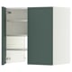 METOD Wall cb f extr hood w shlf/door, white/Aspudden dark grey-green, 60x60 cm