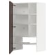 METOD Wall cb f extr hood w shlf/door, white/Sinarp brown, 60x100 cm