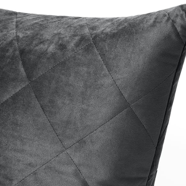MJUKPLISTER Cushion cover, dark grey, 70x100 cm