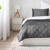 MJUKPLISTER Cushion cover, dark grey, 70x100 cm