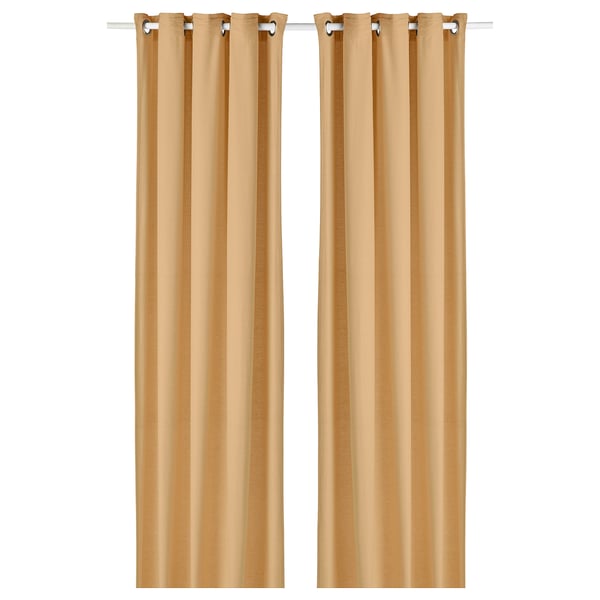 MOALINA Curtains, 1 pair, yellow, 145x250 cm