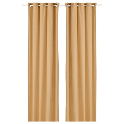 MOALINA Curtains, 1 pair, yellow, 145x250 cm