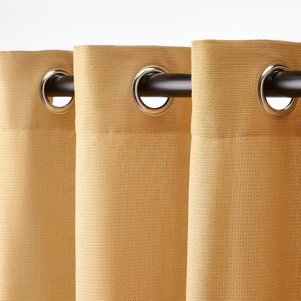 MOALINA Curtains, 1 pair, yellow, 145x250 cm