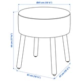 MÖRTFORS Pouffe, Diseröd red, 47x47 cm