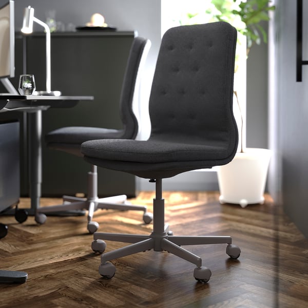 MULLFJÄLLET Conference chair with castors, Naggen dark grey