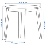 NACKANÄS / EBBALYCKE Table and 2 chairs, acacia/Idekulla beige, 80 cm