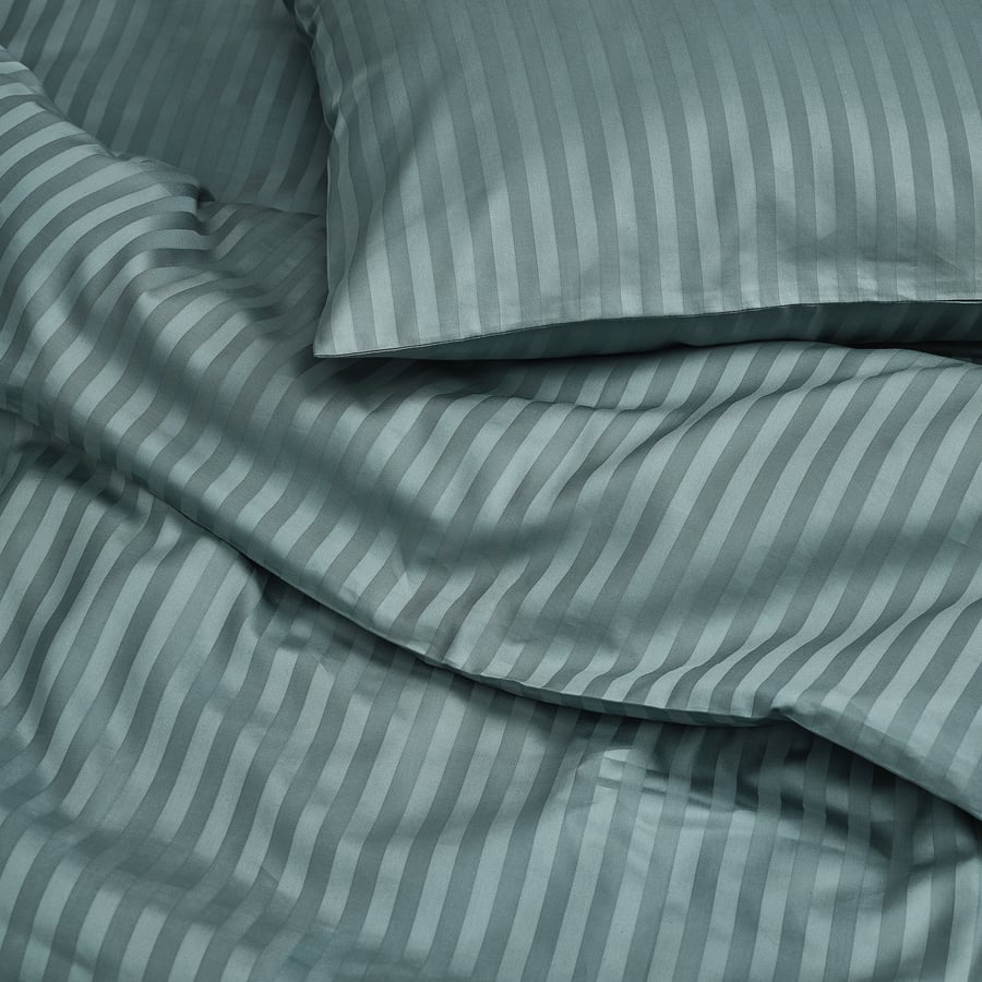 NATTJASMIN duvet cover and pillowcase, blue-green, 150x200/50x60 cm ...