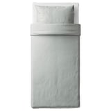 NATTJASMIN Duvet cover and pillowcase, light grey, 150x220/50x60 cm