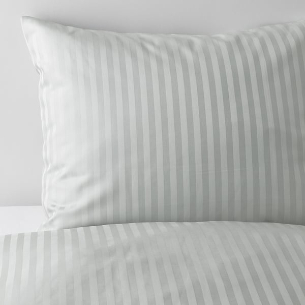 NATTJASMIN Duvet cover and pillowcase, light grey, 150x220/50x60 cm