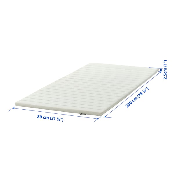 NOPAKTE Mattress pad, white, 80x200 cm