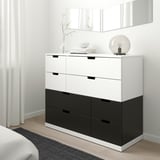 NORDLI Chest of 8 drawers, white/anthracite, 120x99 cm