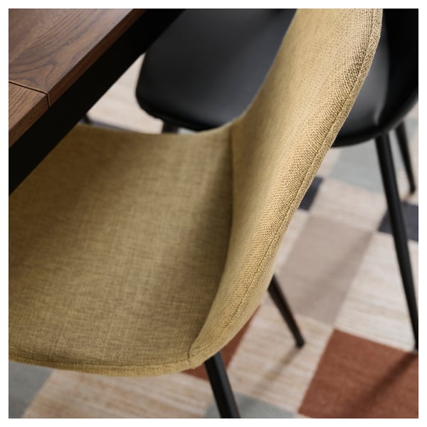 NORDMANSSKÄR Chair, black/Letafors yellow-beige