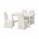 NORDVIKEN / BERGMUND Table and 4 chairs, white/Inseros white, 152/223 cm
