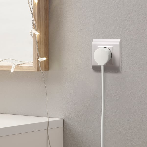 NYTTIG Plug, earthed, white