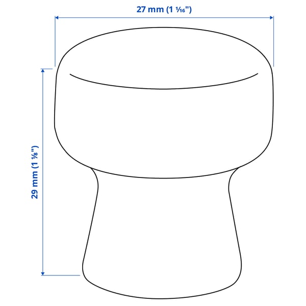 ODLINGSGRÄNS Knob, white, 27 mm