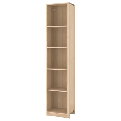 PAX Add-on corner unit with 4 shelves, white stained oak effect, 53x35x236 cm