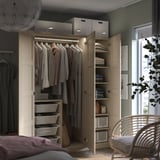 PAX / BERGSBO Wardrobe combination, grey-beige/grey-beige, 150x60x201 cm