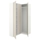 Option: PAX / FLISBERGET Corner wardrobe, white/light beige, 161/88x236 cm