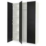 PAX / FLISBERGET Wardrobe combination, white/anthracite, 150x60x236 cm