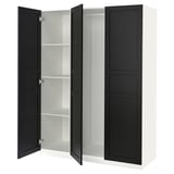 PAX / FLISBERGET Wardrobe combination, white/anthracite, 150x60x201 cm