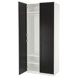PAX / FLISBERGET Wardrobe, white/anthracite, 100x60x236 cm