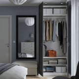 PAX / FLISBERGET Wardrobe, white/anthracite, 100x60x236 cm