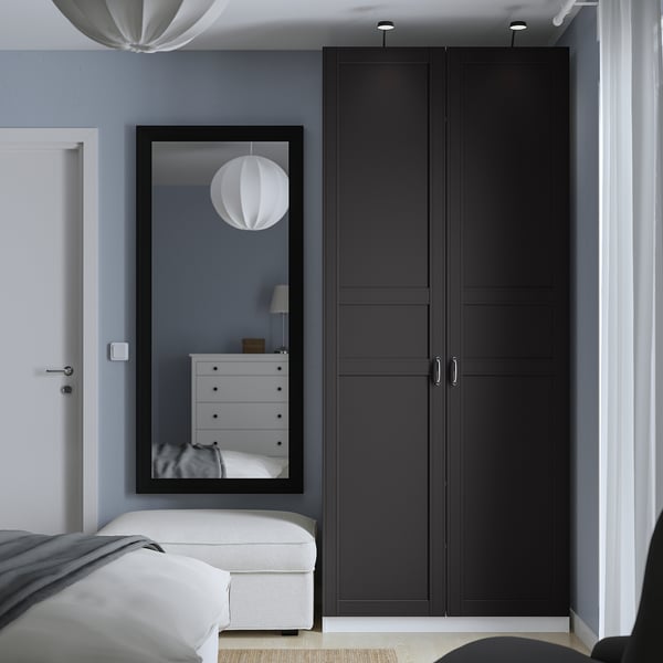 PAX / FLISBERGET Wardrobe, white/anthracite, 100x60x236 cm