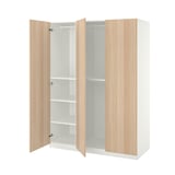 PAX / FORSAND Wardrobe combination, white/white stained oak effect, 150x60x201 cm