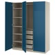 PAX / FYRUDDEN Wardrobe combination, grey-beige/blue, 150x60x201 cm