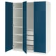 PAX / FYRUDDEN Wardrobe combination, white/blue, 150x60x201 cm