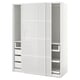 PAX / HOKKSUND Wardrobe, white/high-gloss light grey, 150x66x201 cm