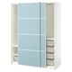 PAX / MEHAMN Wardrobe with sliding doors, white/double sided light blue, 150x66x201 cm
