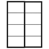 PAX Pair of sliding door frames w rail, black, 150x201 cm