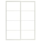 PAX Pair of sliding door frames w rail, white, 150x201 cm