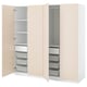 PAX / REINSVOLL Wardrobe combination, white/grey-beige, 200x60x201 cm