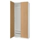 PAX / STORKLINTA Wardrobe combination, white/oak effect, 100x38x236 cm